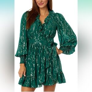 birdy long sleeve silk dress
